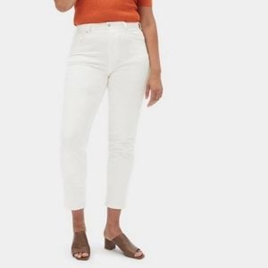 Everlane bone white ankle crop curvy cheeky denim jeans pants